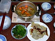 餃子、山菜、汁