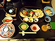 湯宿温泉金田屋さんの夕食の一部