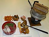 大野屋バイキングの夕食の一部