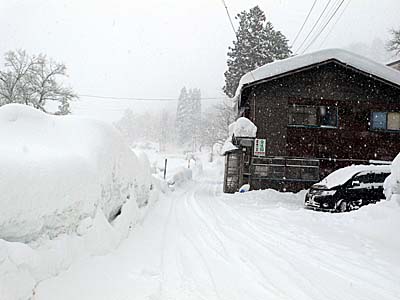 肘折温泉　雪景色