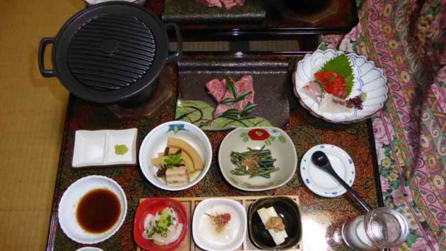 湯岐温泉　山形屋旅館の夕食