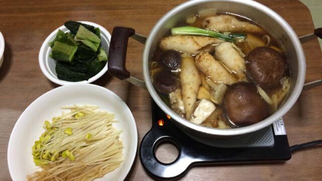 比内地鶏のきりたんぽ鍋と長もやし