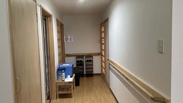 三朝温泉ゆのかのお風呂場への通路