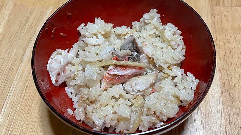 金目のご飯　見た目はあれですが。