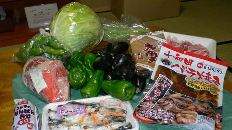 青森で買った食材　酸ヶ湯で使用
